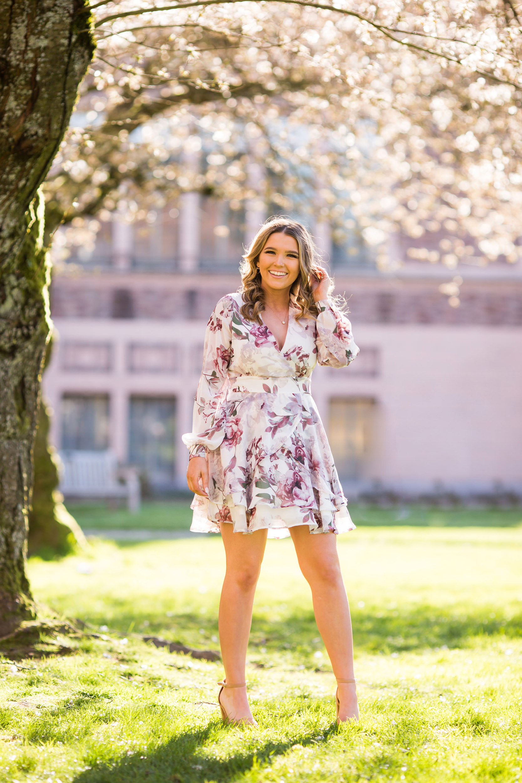 UW Cherry Blossoms Senior Photos